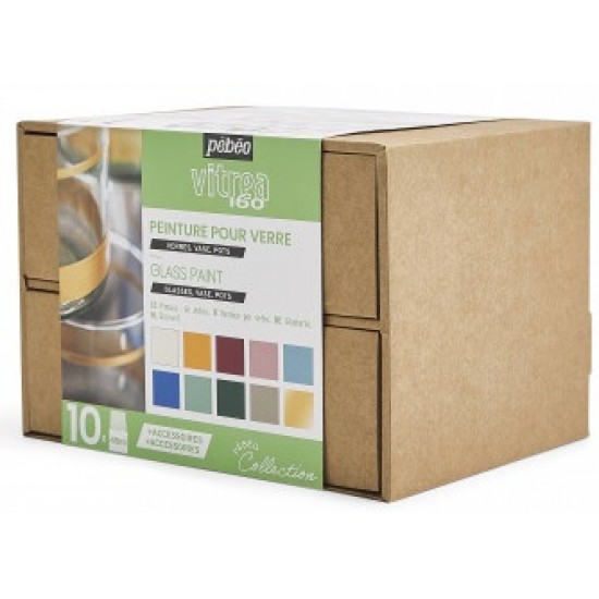 Pebeo Vitrail Glass Painting V160 Collection Set 10 x 45ml Solvent Based Paint 758462 C2 Pebeo Vitrail Glass Painting V160 Collection Set 10 x 45ml Solvent Based Paint 758462 C2
